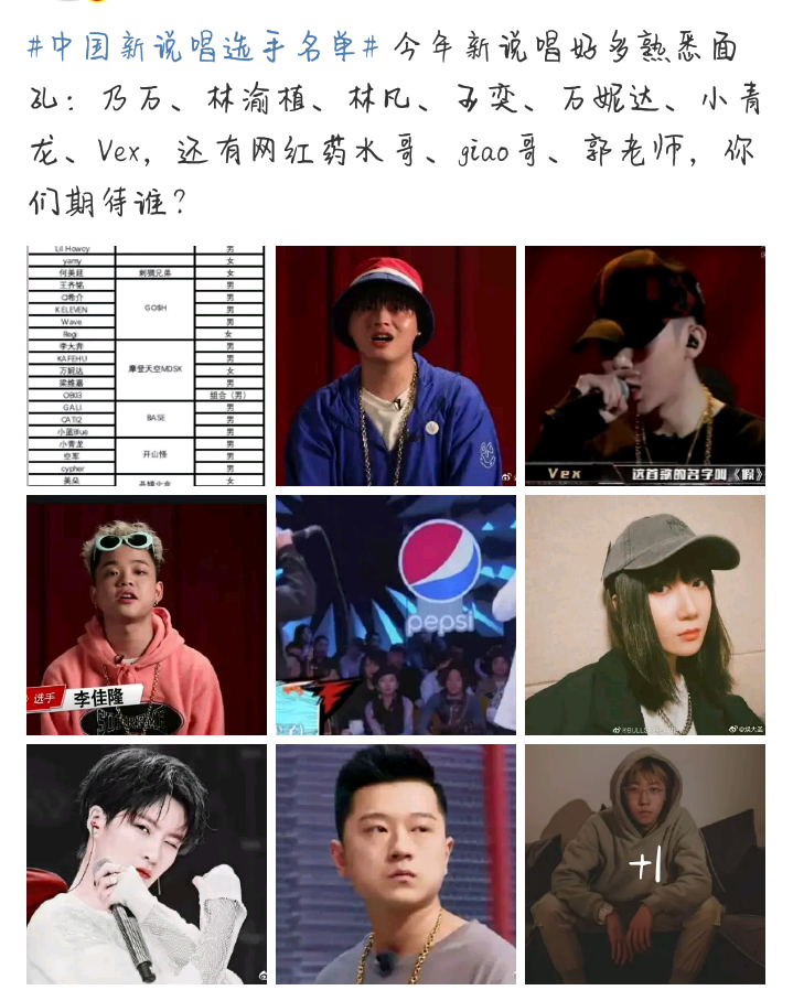 乃万|《中国新说唱》名单曝光,新面孔乃万药水哥,陈学冬已回应不参加