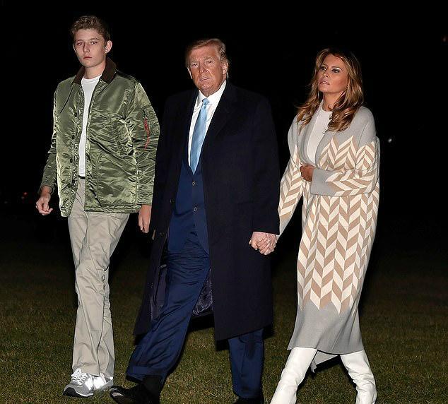 巴伦■特朗普携带妻儿逃至白宫避难！14岁的巴伦高2米，九头身比例天生的模特