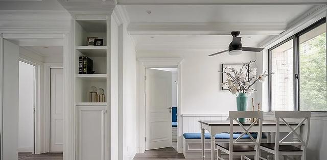 |118㎡简约美式风格装修，卡座餐厅临窗太惬意！