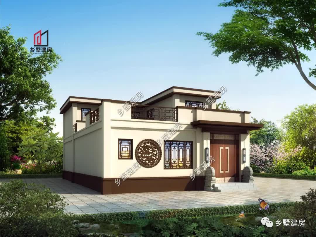 |9.7X16.7米现代中式合院，多元素搭配，独具一格的美