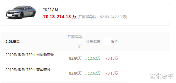 宝马7系|车长5米2提速6秒，30岁开它面子十足，新车跌12.62万，要啥S级
