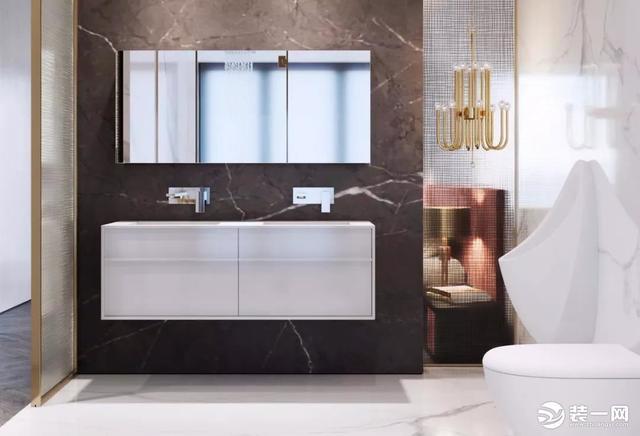 「背景墙」140平后现代轻奢风一居室，酒红色与金属元素的碰撞，高级感十足