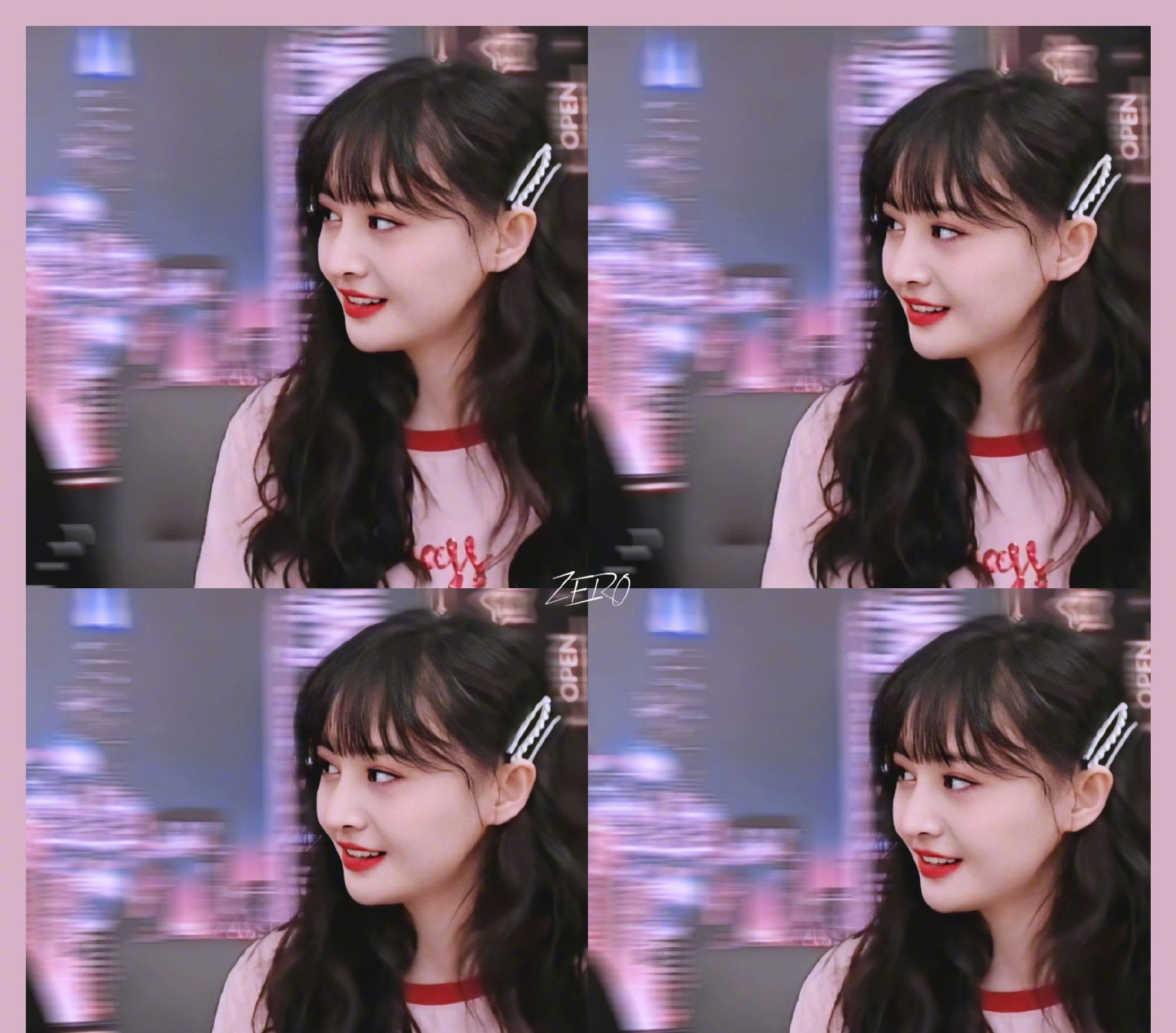 发型：郑爽换新发型了，“空气刘海+羊毛卷”，减龄又时髦，美成小仙女