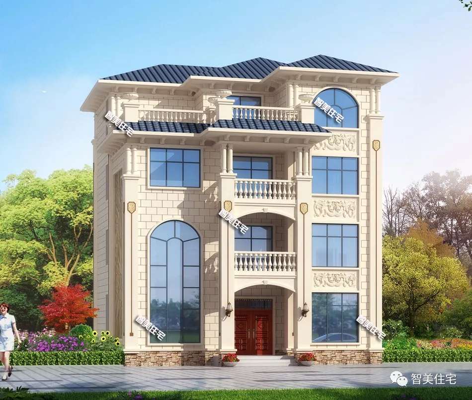 |尺寸相同的两栋农村别墅，第一栋有13个卧室，适合大家庭