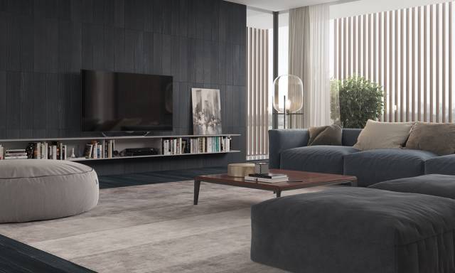 『』背景墙石膏线out了，现在流行这样设计