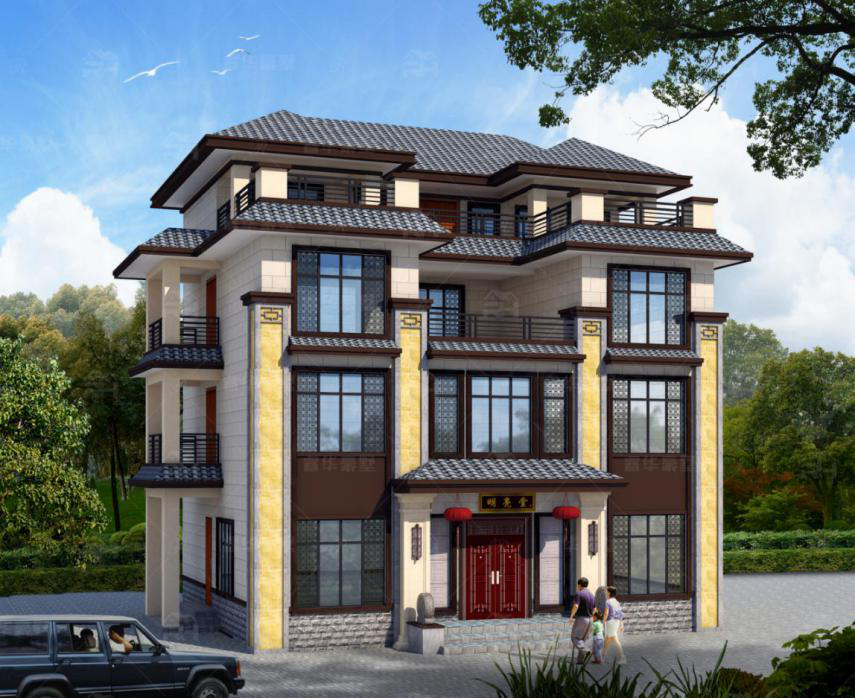 【】占地136m2的简约新中式别墅，好看实用，建好后全家都喜欢！