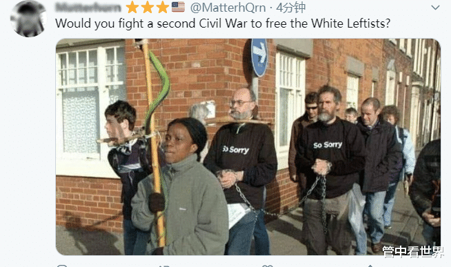 美国@美国媒体向黑人低头认错两周后，部分美国白人开始反击