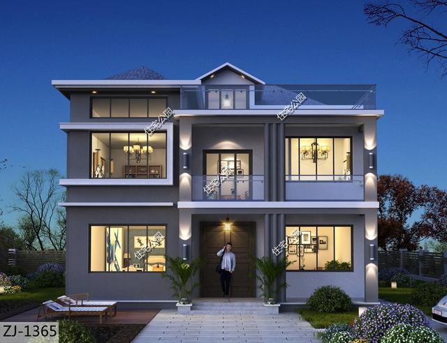 |10×12米带阁楼层现代美宅，屋内全套卧设计，你能给几分？