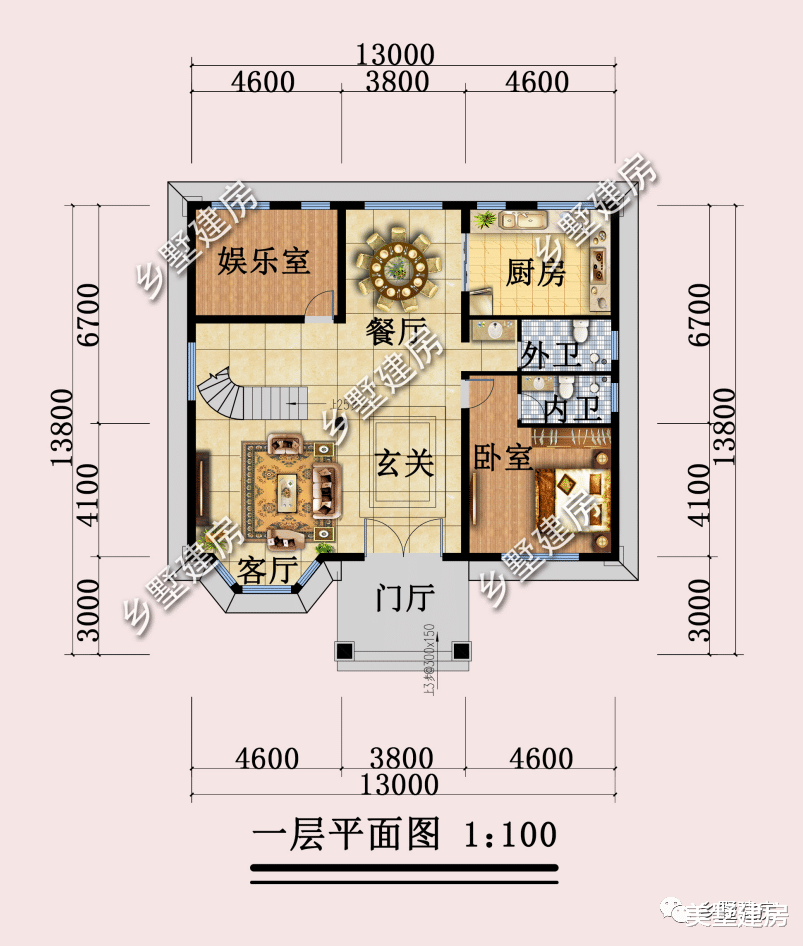 |挑空客厅+多卧室户型，这栋内外皆欧式的二层洋房，你心动了吗？