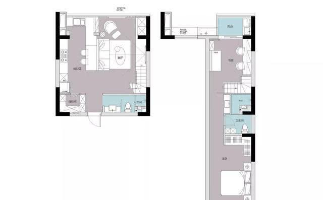 85㎡小复式，开放式客餐厨十分敞亮，木凳电视柜个性又可爱