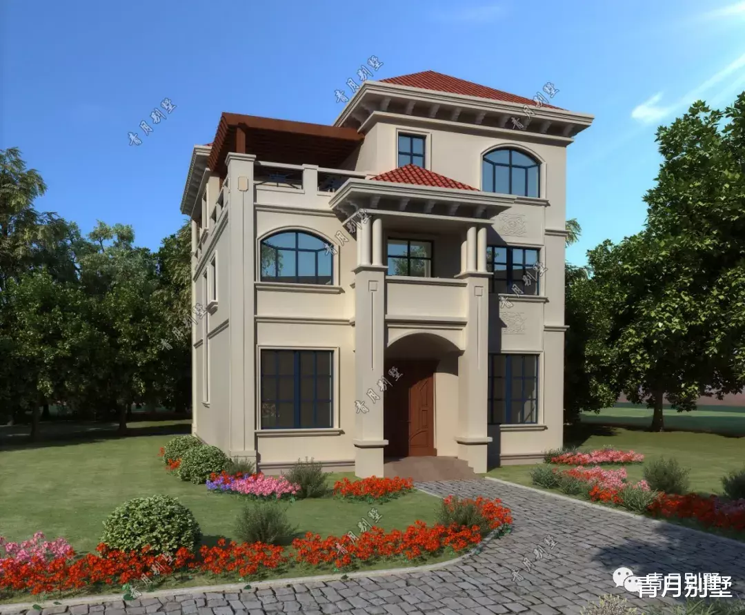 「」10.44×13米三层欧式小别墅，大气美观，自建房精品