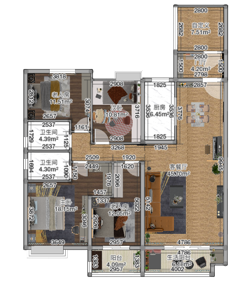 |170㎡轻奢四居，婆婆、丈母娘同住，这场面你能hold住吗