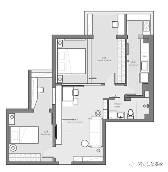 榻榻米|90㎡两室客厅无窗，主卧榻榻米，这操作够胆