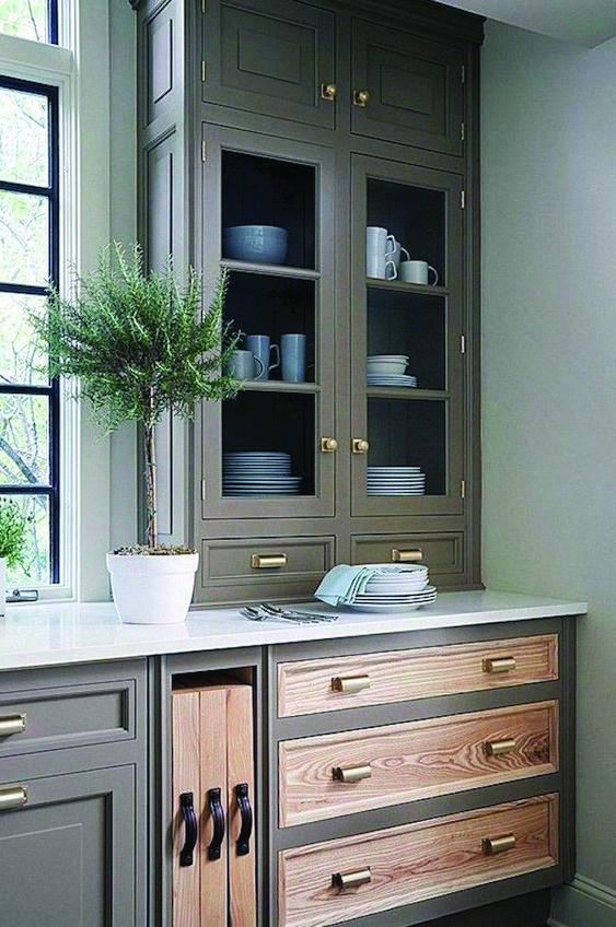 []越来越多人厨房吊柜不做悬空了，加长55公分到台面，收纳多1倍！