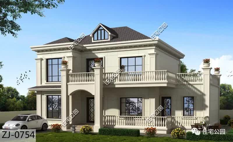 |30套经典农村法式风格户型图，带效果平面展示