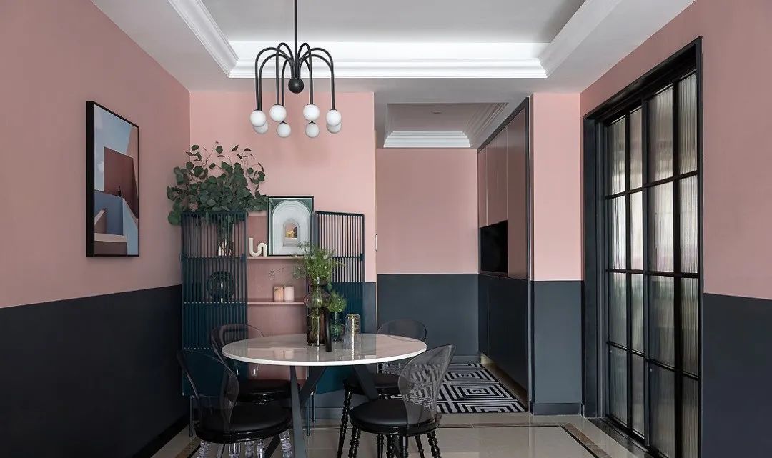 粉色▲90㎡轻奢北欧风格装修，高颜值拼色墙时髦有腔调！