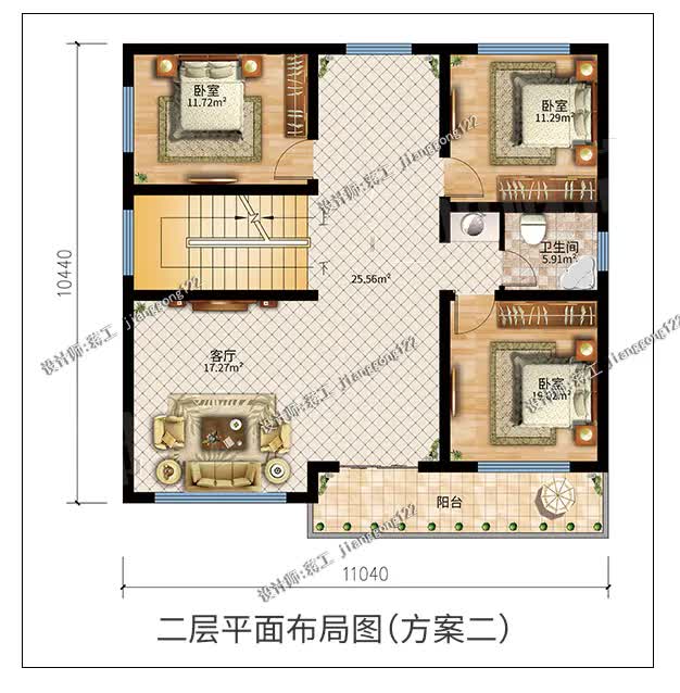 茶具|120平新中式三层别墅，3种不同的布局，符合农村刚需建房要求