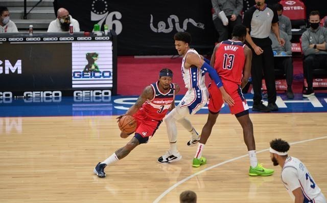 76人队|拒绝21分大逆转！76人6人上双击败奇才，比尔60分，威少沮丧离场