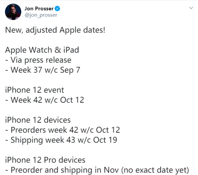 iphone12|苹果新品发布会时间曝光 iPhone 12/12 Pro分批预订发货