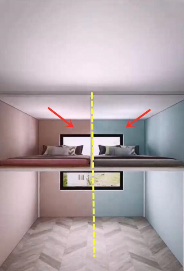 |中间砌4公分薄墙，加上护栏加上帘子，2娃1屋，一男一女也不发愁