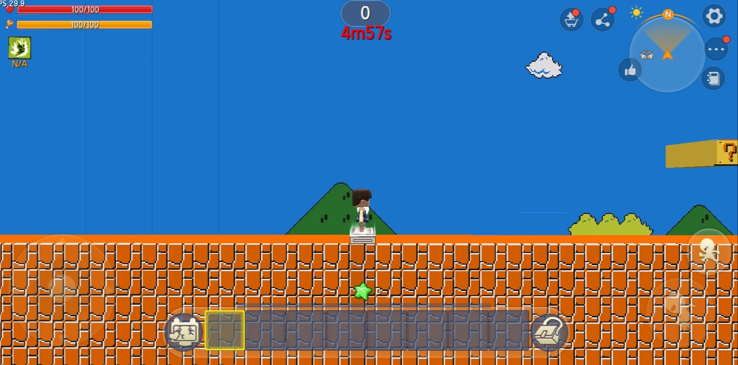 超级马里奥▲迷你世界大佬还原超级玛丽,完全一样的地图,通关也要爬旗杆