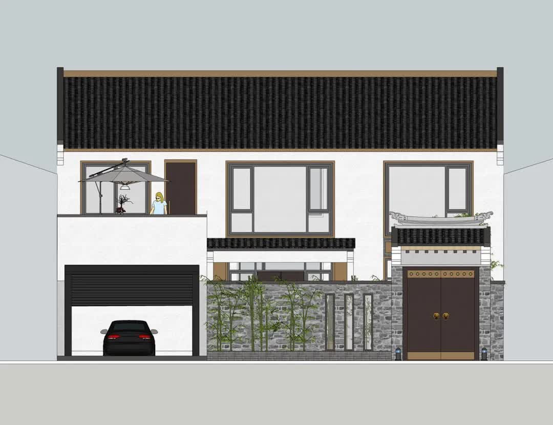 |在农村建一栋中式2层别墅，带一方小院，开启悠闲养老生活