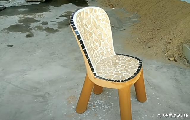 「」旧塑料椅现浇一遍水泥，外面铺上碎瓷砖，结结实实能够承重200斤