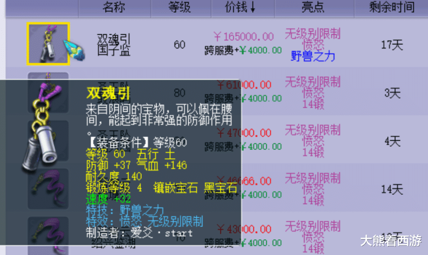 「梦幻西游」梦幻西游：无级别愤怒野兽腰带再次易主，商人倒一手就赚了5万元