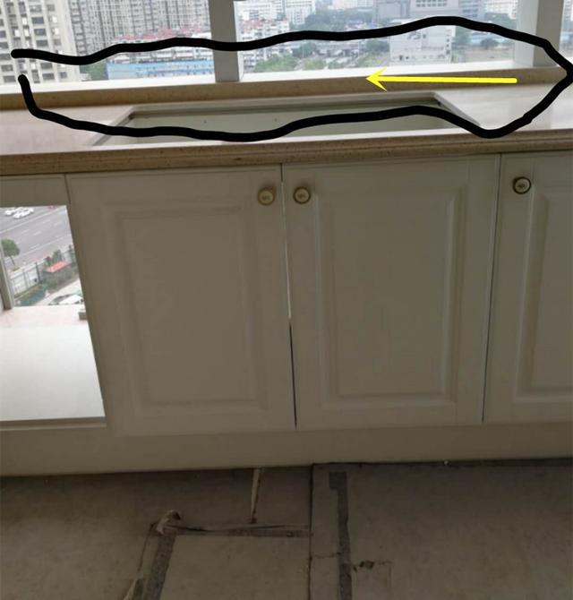 []必须给师傅多加200，高橱柜低窗台，垫高后1招解决，邻居看红了眼