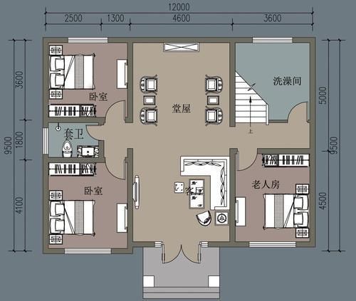 ##农村自建二层方正别墅，面宽12米，有6室1厅和堂屋露台，值得一看