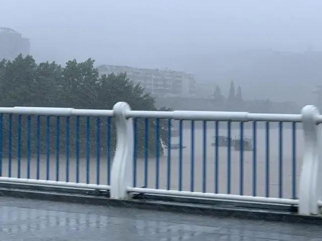 半岛晨报|9孔全开泄洪后，有居民区淹至二楼，树都淹到树冠部位了