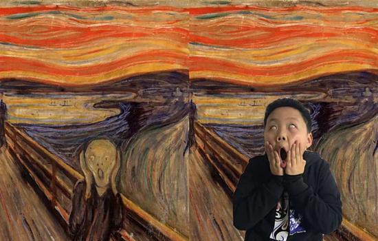 @老师布置“奇葩”作业，要求学生模仿世界名画，最后一名是人才！