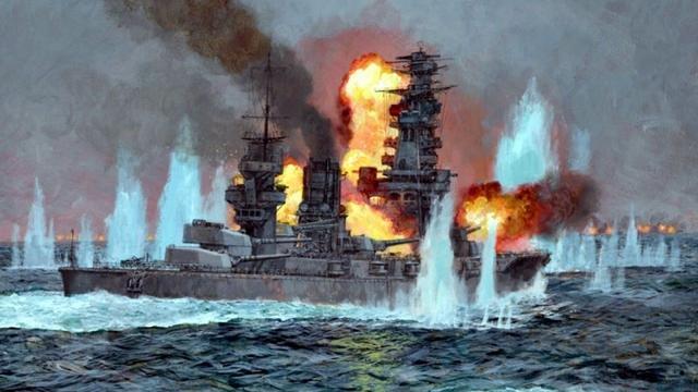 「战列舰」5000水兵葬身大海，火力全开16分结束战斗，2艘4万吨巨舰拦腰击沉
