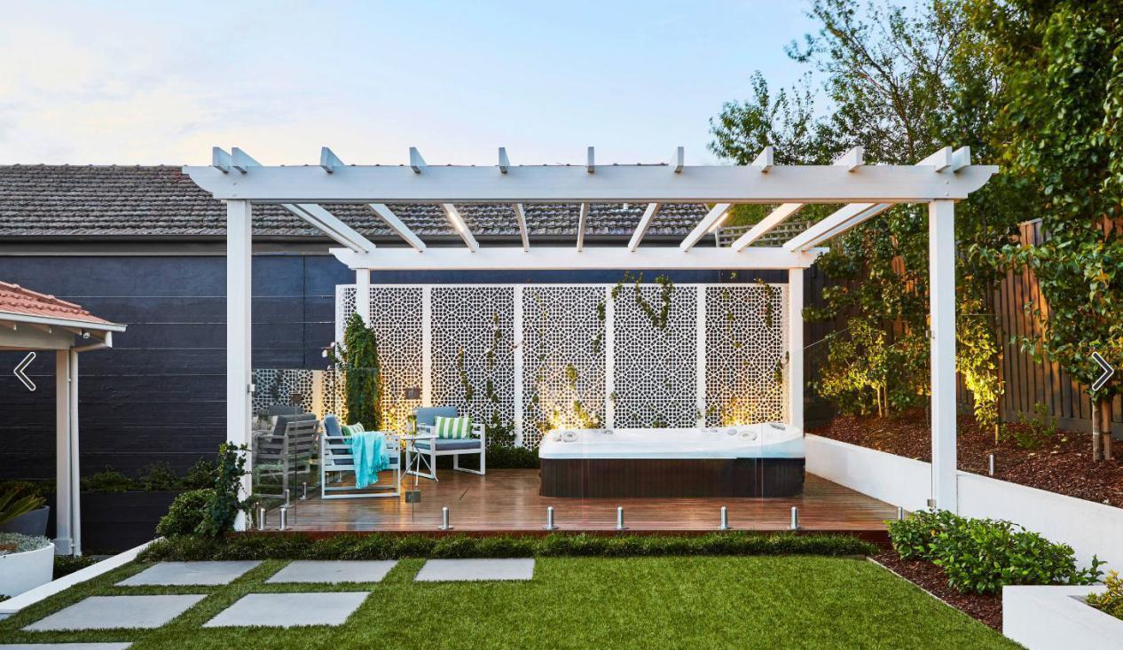 |有个小院里就要搭防腐木廊架，种绿植盖遮阳布，风雨无阻都能享受