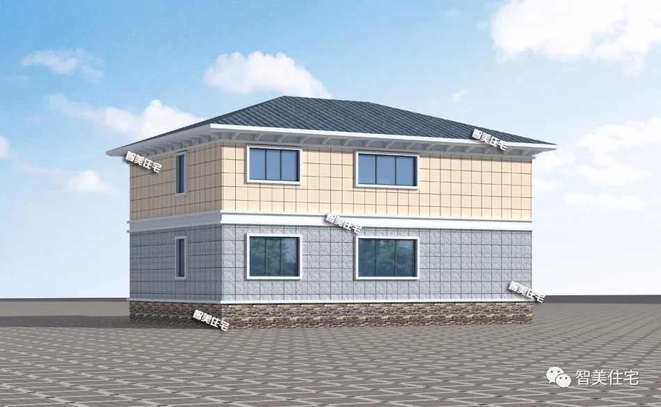 |厨房半开放式设计的两层别墅，拥有精致外观，造价26万