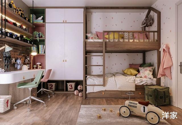 「」二胎床别买上下铺，占地方还不好看，靠墙做个到顶床美观又省空间