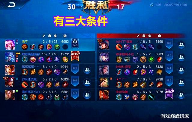 王者荣耀|王者荣耀:怎么打出高评分?16分需满足三条件,但不是最难达成