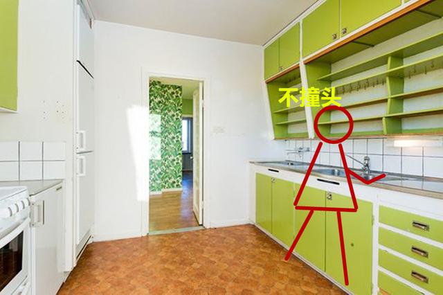 []厨房吊柜，向下延伸20公分装三角柜，开放式储物格实用又不碰头！