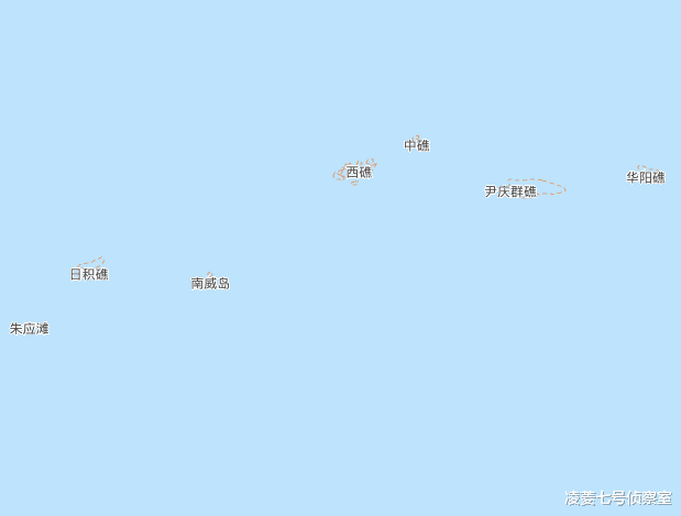 ▲南海中礁面积仅为2.28平方公里，礁体虽小，但是却具有一定的价值