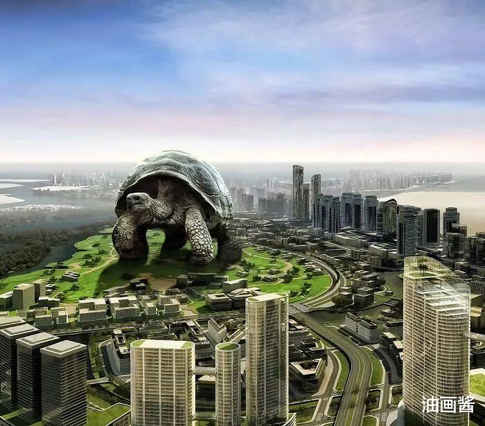 |巨型生物“入侵”城市,与环境十分契合,让人看不出PS的痕迹