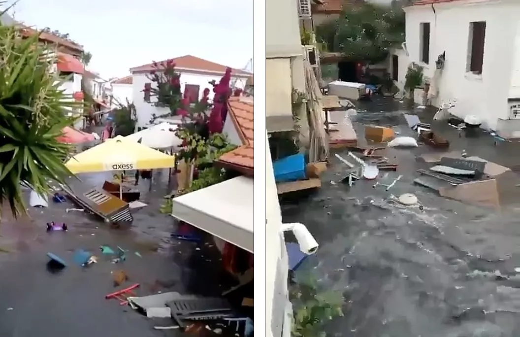 土耳其遭7級巨震海嘯襲擊，海水倒灌進城萬人逃命-圖5