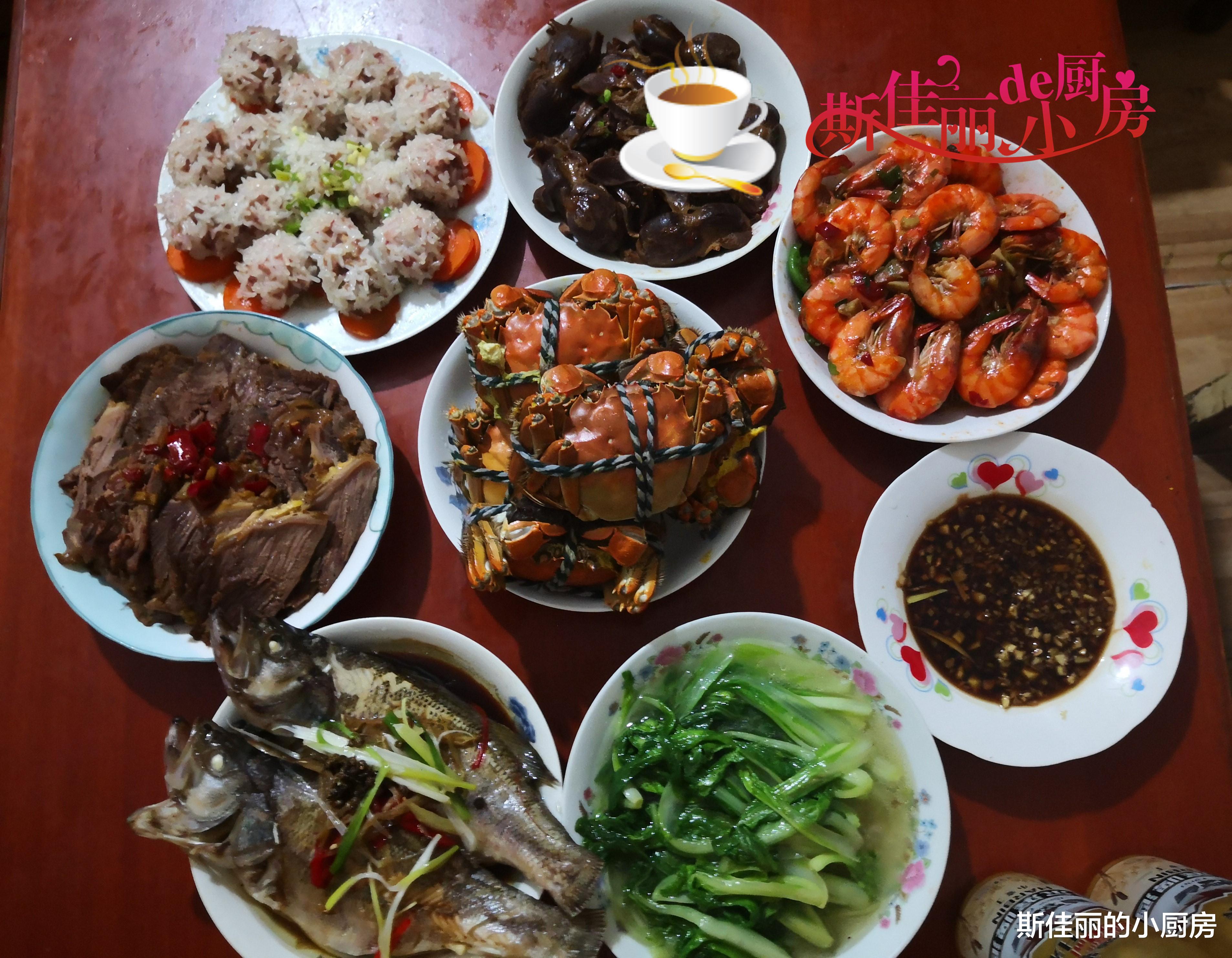 螃蟹|中秋家宴母亲做了7道菜，在朋友圈火了点赞无数，网友：直流口水