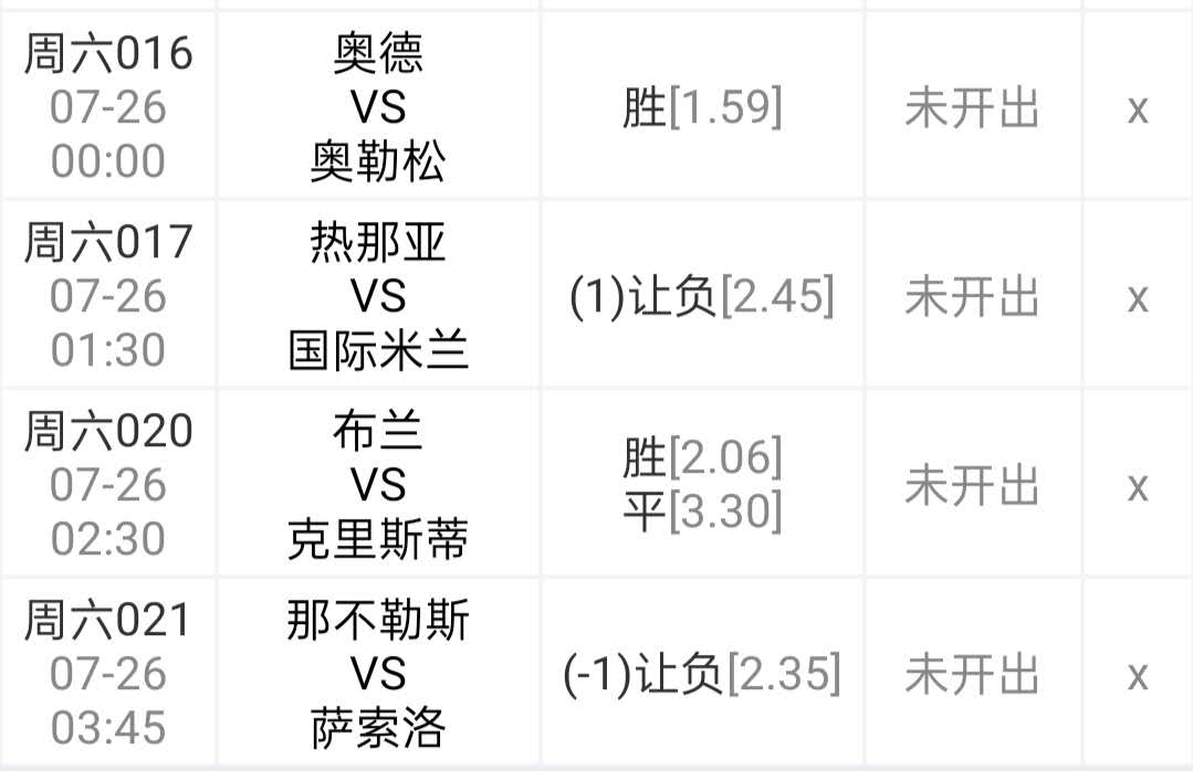 热那亚|今日赛事解析：奥德vs奥勒松+热那亚vs国际米兰  附稳胆4串1