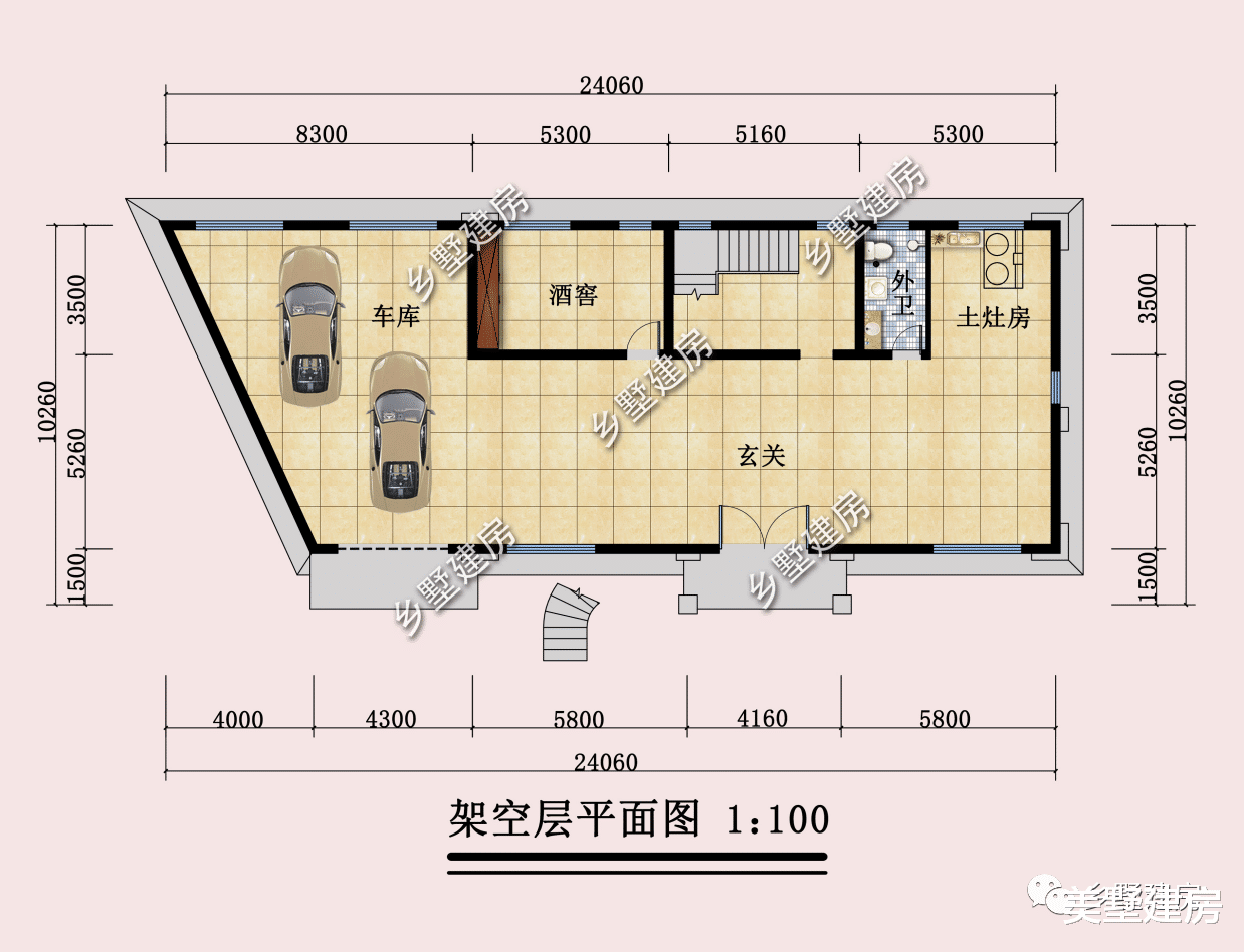 |架空车库的现代风别墅，双厨房的独特设计，建了它脸上有面！