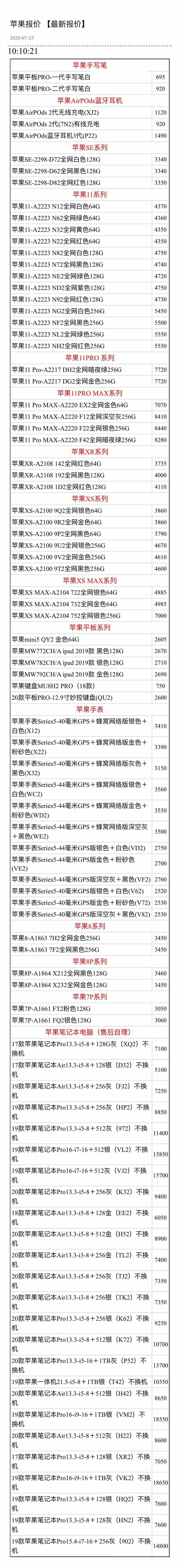 |7月25日手机批发价格，你手机买贵了吗