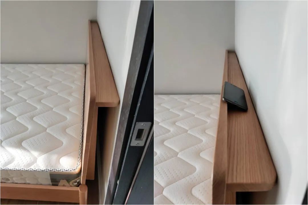 @卧室放不下床头柜，睡前眼镜、手机没处放？设计师家这样装，简直太棒！