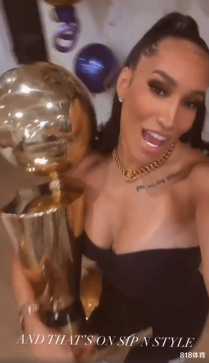 波普|湖人太太团詹皇家办夺冠派对! 詹嫂说唱皇妃劲舞, 波普太太火辣捧杯