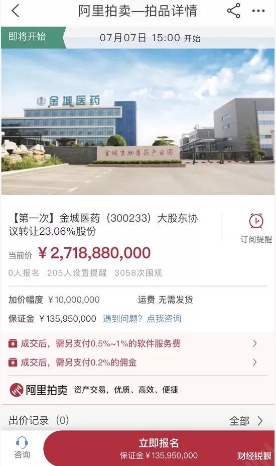 [主力资金]大股东27亿拍卖股权，报名先交1.35亿，网友们沸腾了！