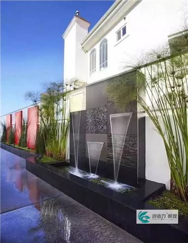 「」庭院景墙，竟能如此别具一格！