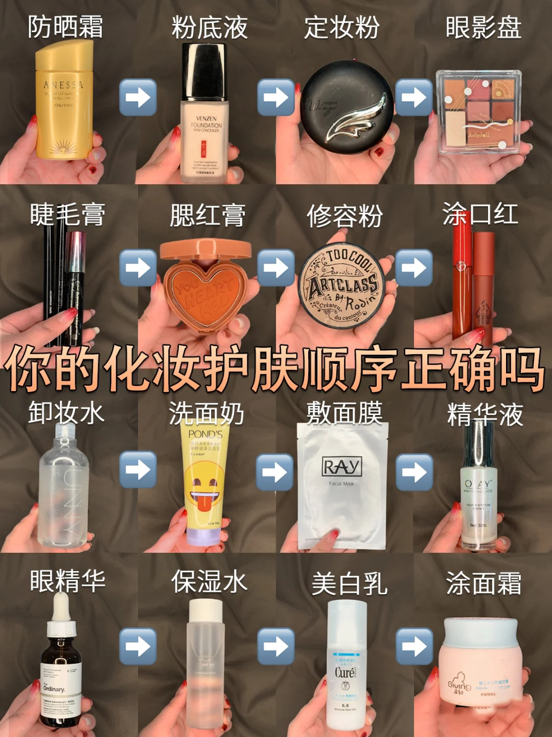 「护肤」化妆与护肤的正确步骤,快来看看你的顺序对了吗,别在自己瞎涂了